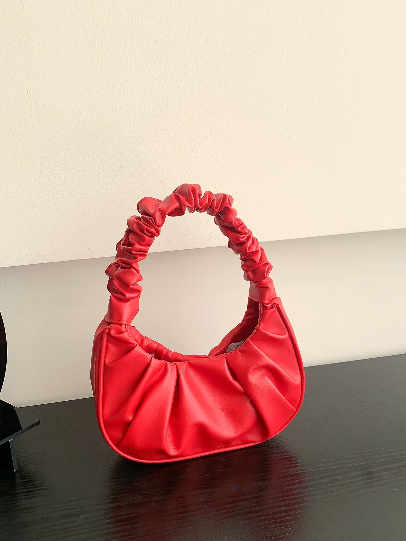 Mini sac bandoulière femme plissé en croissant