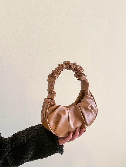 Sac bandoulière femme plissé en croissant