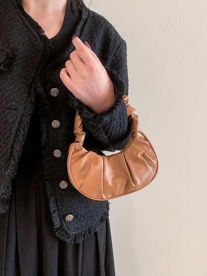 Sac bandoulière femme plissé en croissant