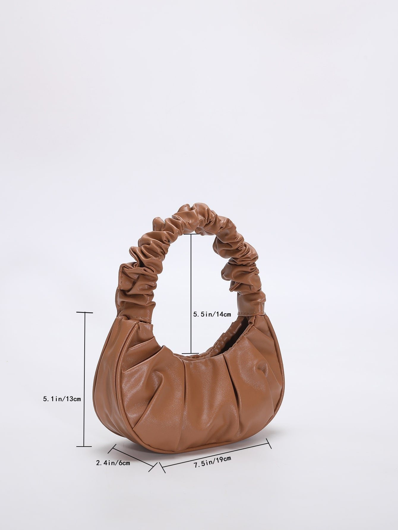 Sac bandoulière femme plissé en croissant