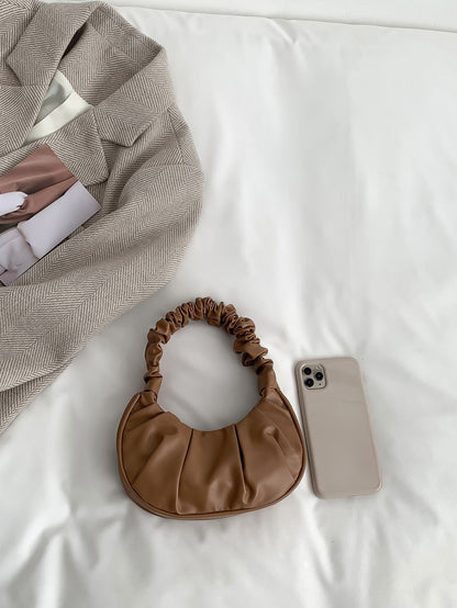 Sac bandoulière femme plissé en croissant