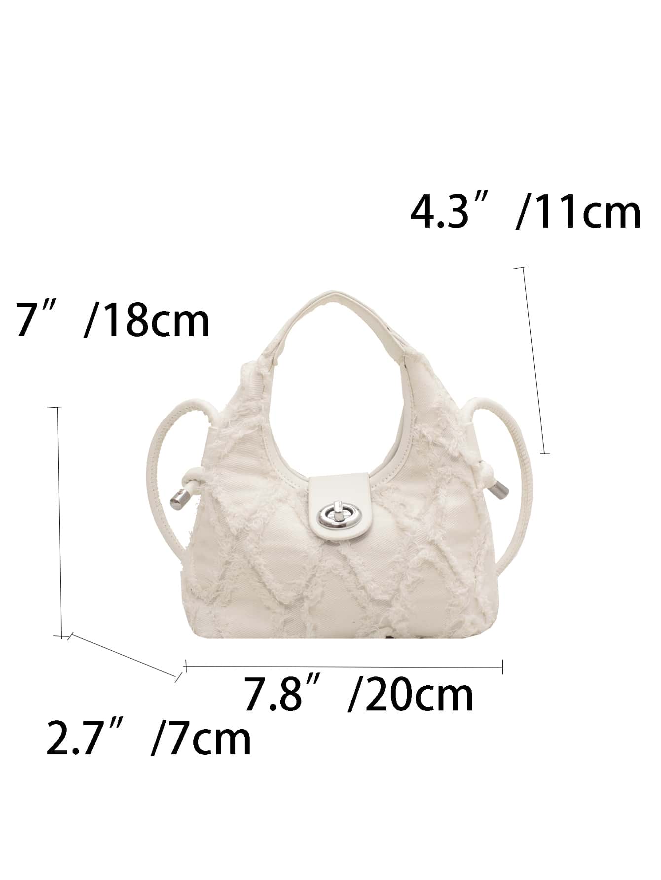 Sac hobo denim miniature à fermoir tournant pour femmes