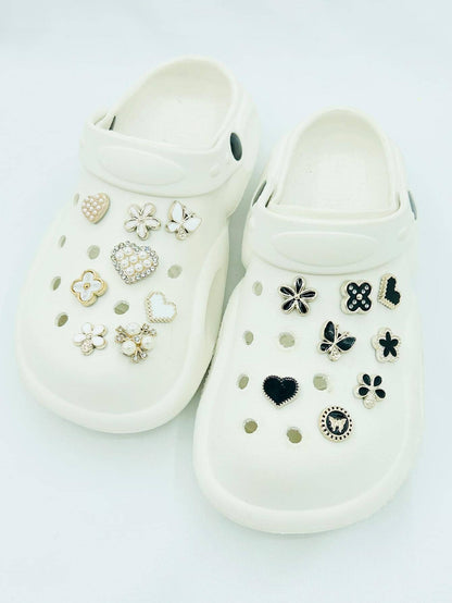 16 pièces décorations résine perles papillons cœurs pour chaussures