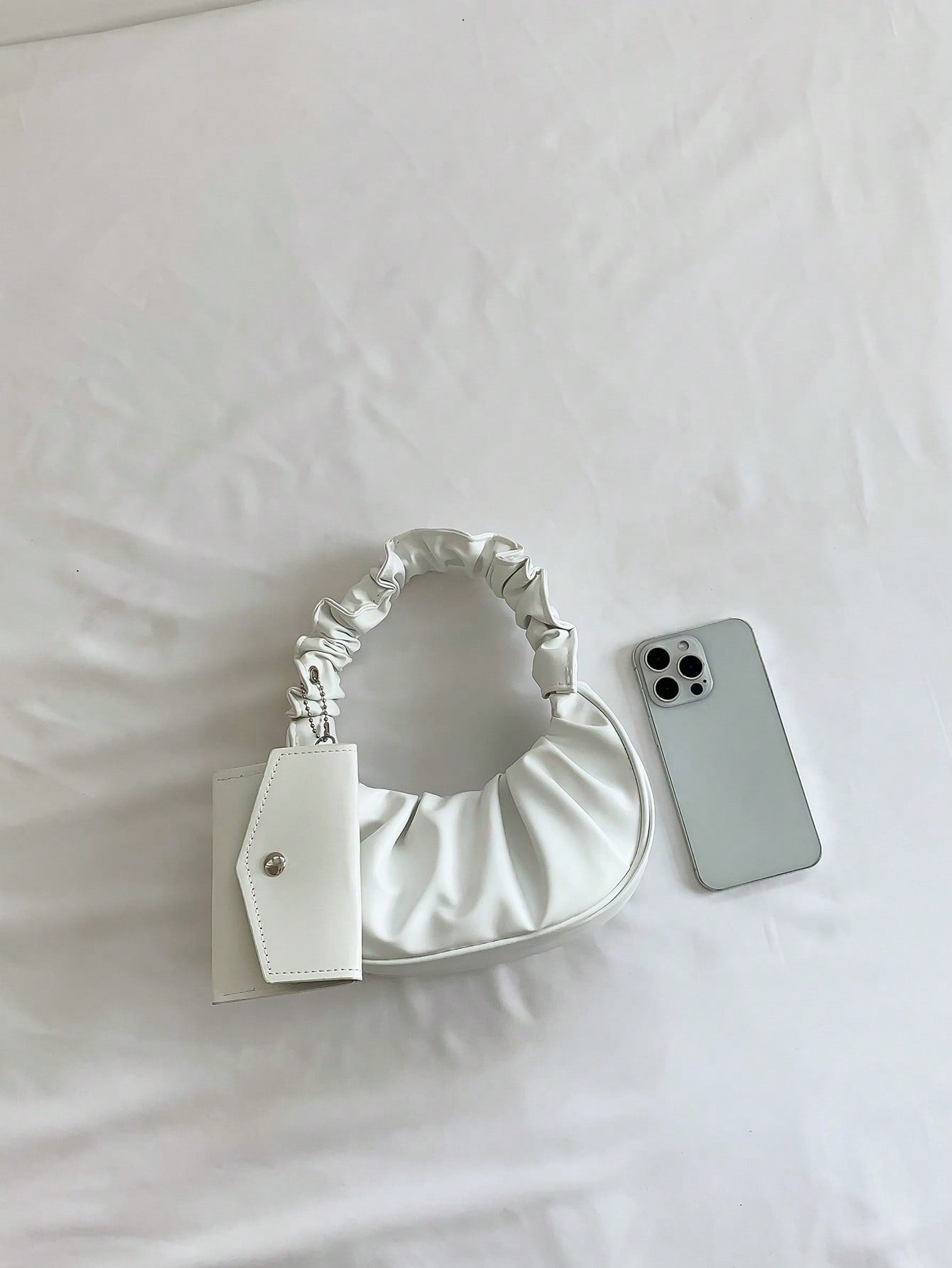 Set 2 pièces : Porte-monnaie et Sac croissant plissé pour Femmes