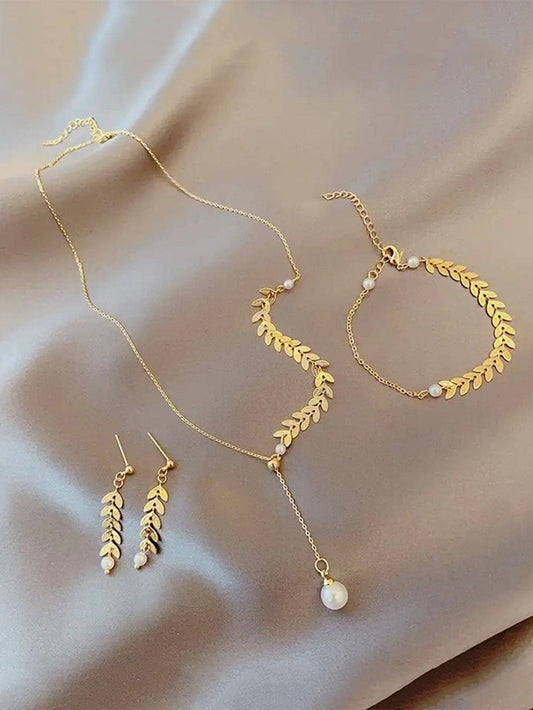 Ensemble de bijoux perles synthétiques, 4 pièces