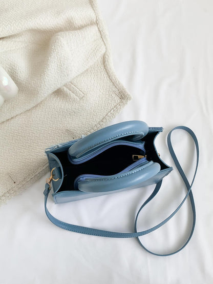 Sac à main en jean bleu pour femme, mini carré bandoulière