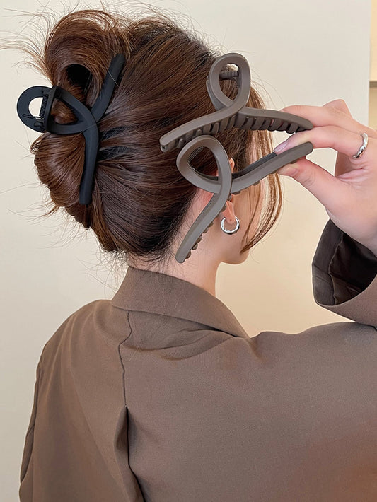 Pinces à cheveux 3 pièces, grande taille, marron et noir