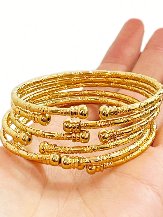 Bracelets Africains 3mm Or - Bijoux Mariage Cadeau