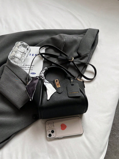 Sac à main en PU verrouillable, convertible bandoulière, avec foulard