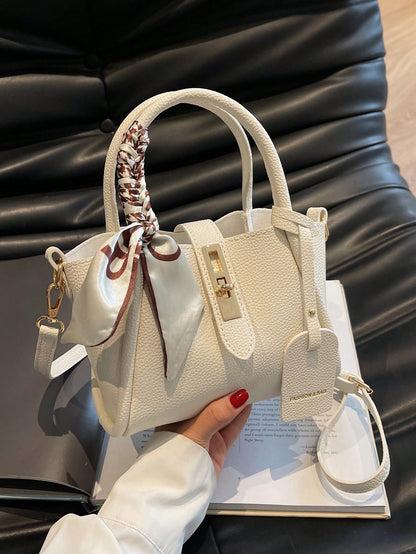 Sac fourre-tout PU femme avec foulard, bandoulière ou épaule