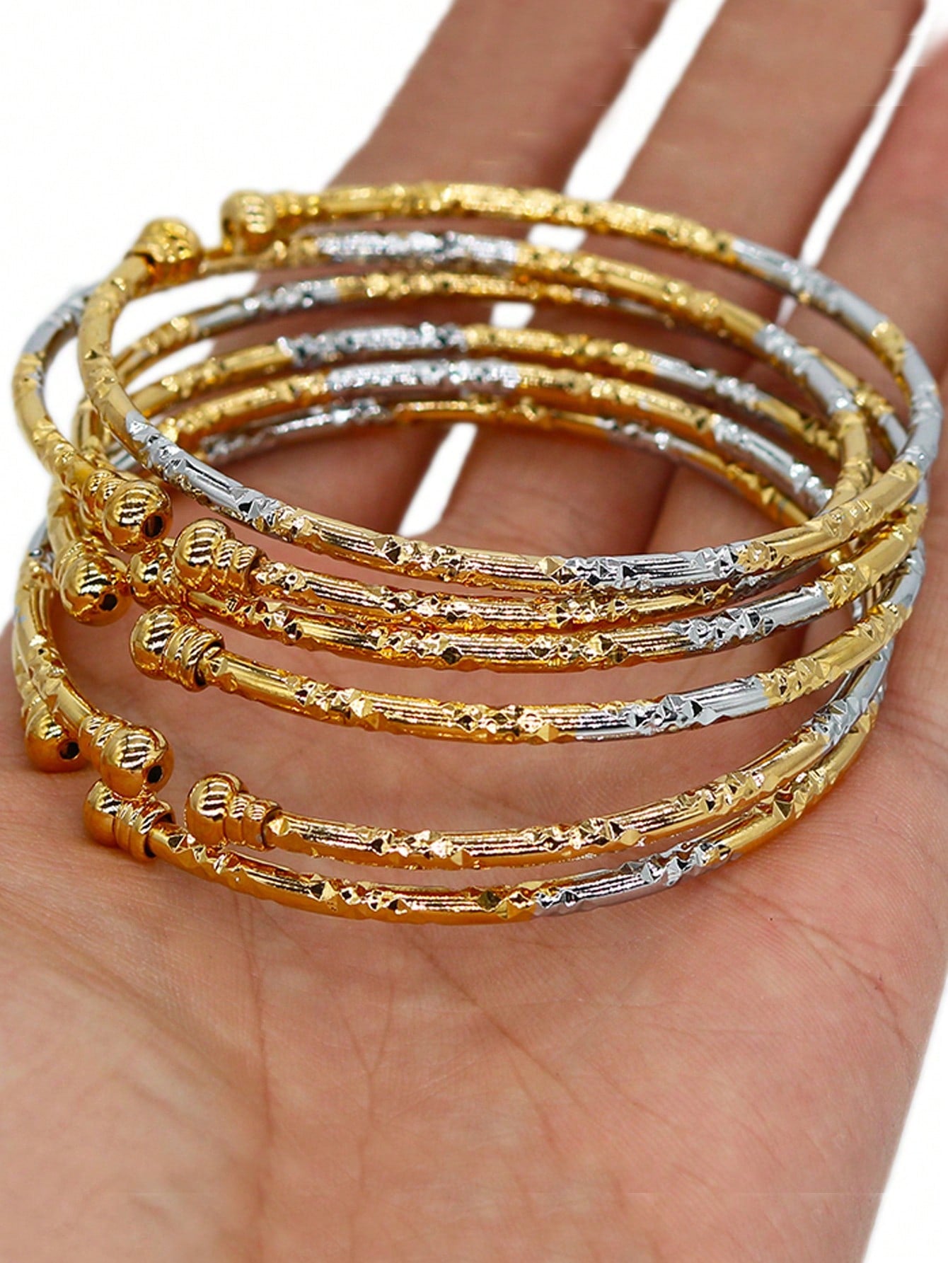 6 Bracelets en or 3mm - Bijoux de mariage
