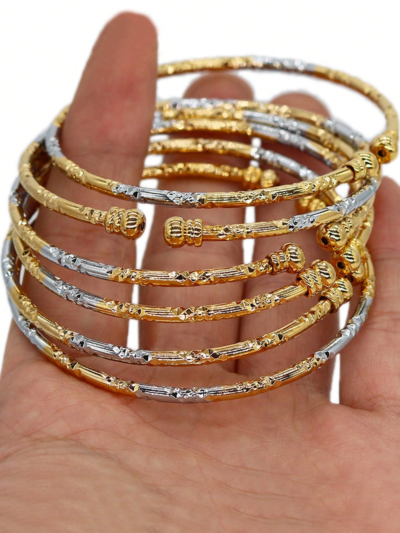 6 Bracelets en or 3mm - Bijoux de mariage