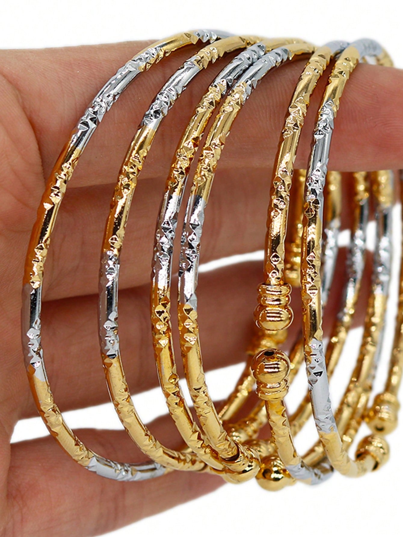 6 Bracelets en or 3mm - Bijoux de mariage