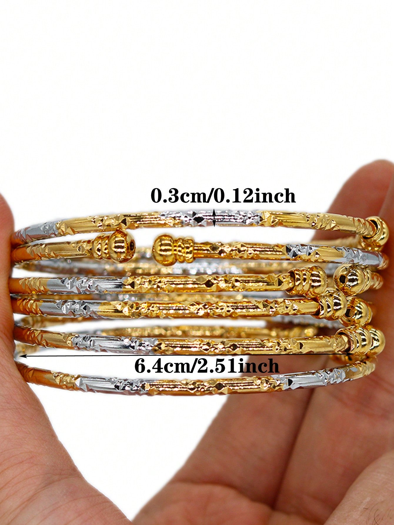6 Bracelets en or 3mm - Bijoux de mariage