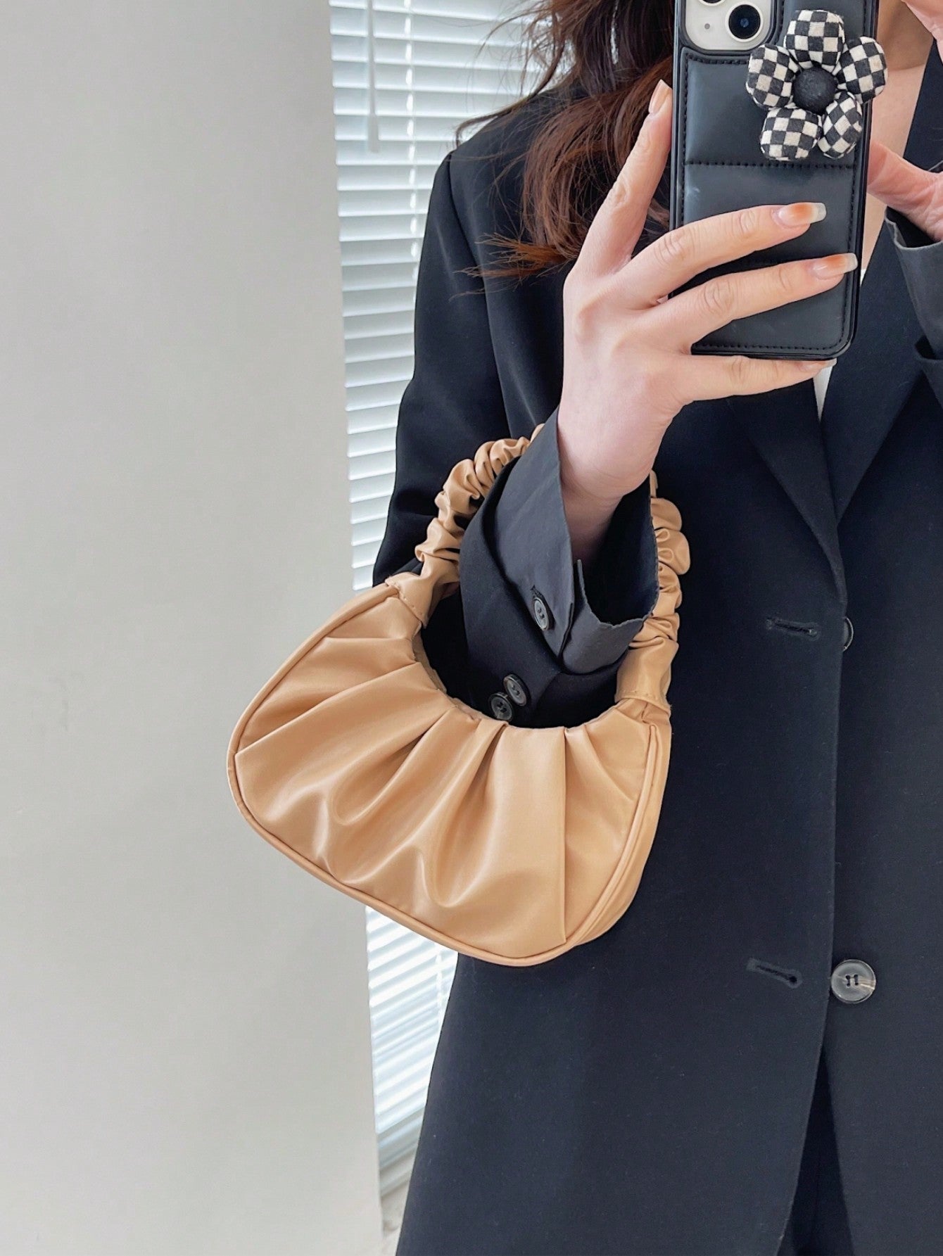 Sac à main nuage plissé pour femme
