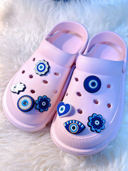 8 pièces breloques mauvais œil bleu pour chaussures