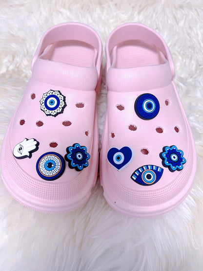 8 pièces breloques mauvais œil bleu pour chaussures