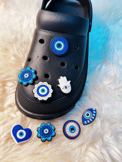 8 pièces breloques mauvais œil bleu pour chaussures