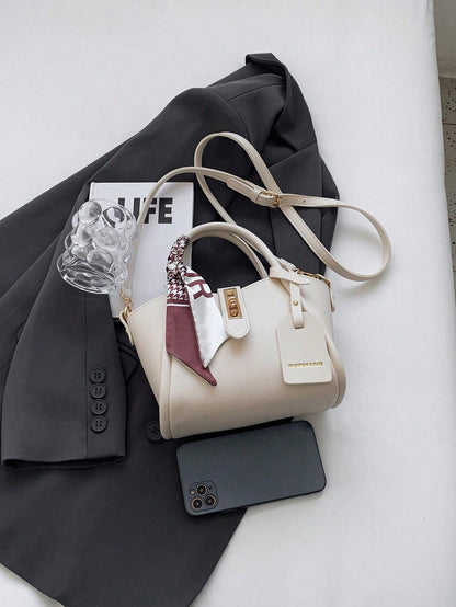 Sac fourre-tout PU avec foulard en soie - Sac à main pour femmes