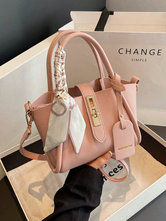 Sac à main PU avec sangle et foulard - Usage quotidien