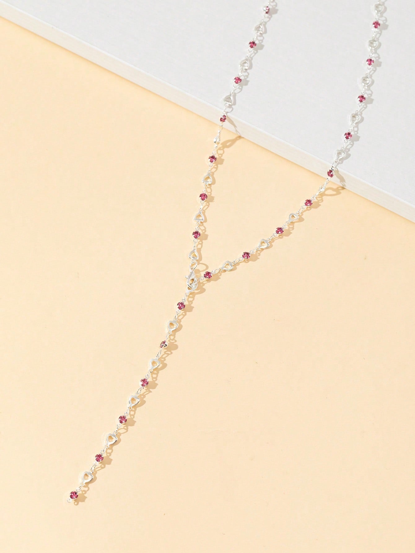 Collier pendentif Y doré/argenté brillant