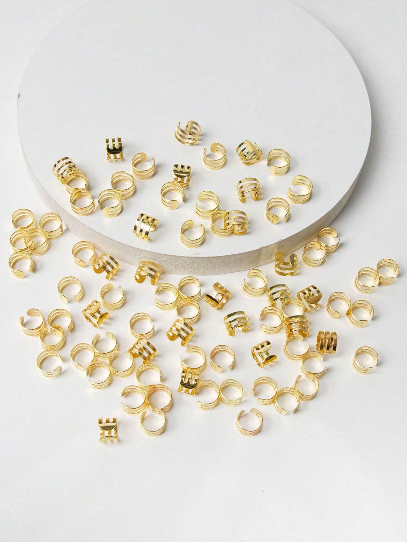 60 Perles de dreadlocks à 3 anneaux, accessoires de coiffure clipsables