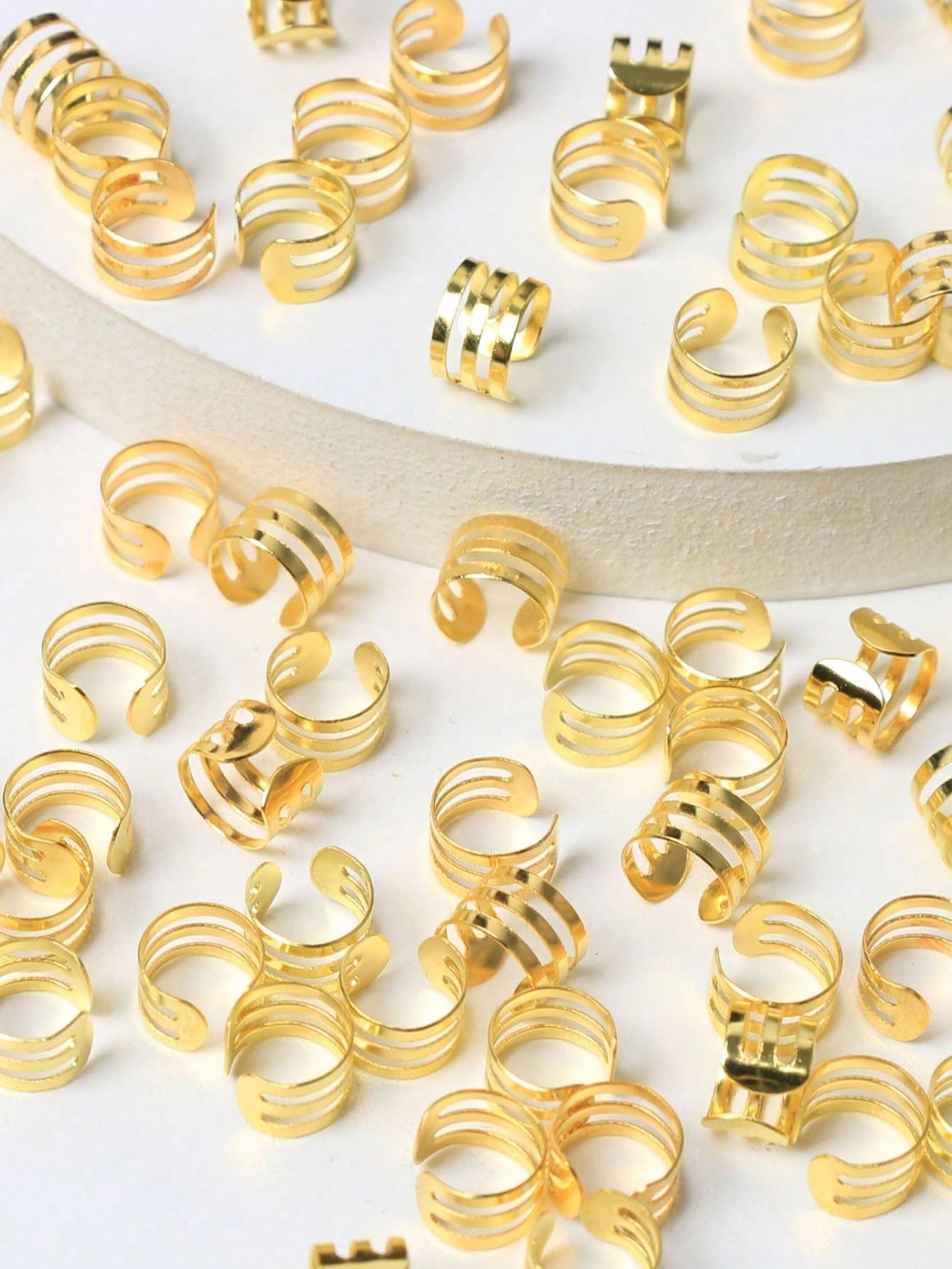 60 Perles de dreadlocks à 3 anneaux, accessoires de coiffure clipsables
