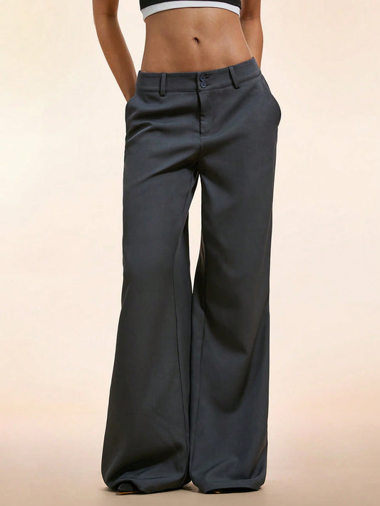 Pantalon costume basse-taille décontracté automne-hiver