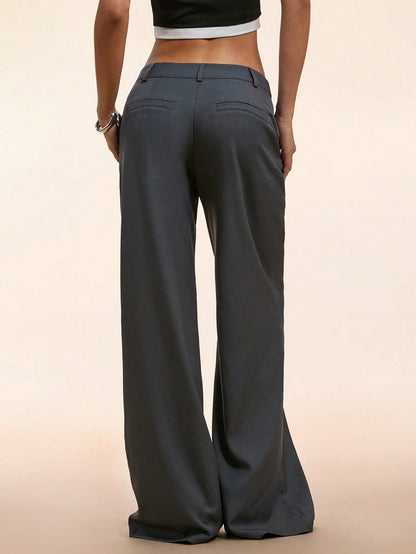 Pantalon costume basse-taille décontracté automne-hiver