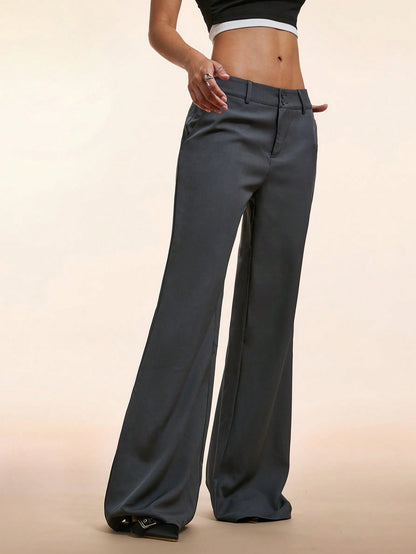 Pantalon costume basse-taille décontracté automne-hiver