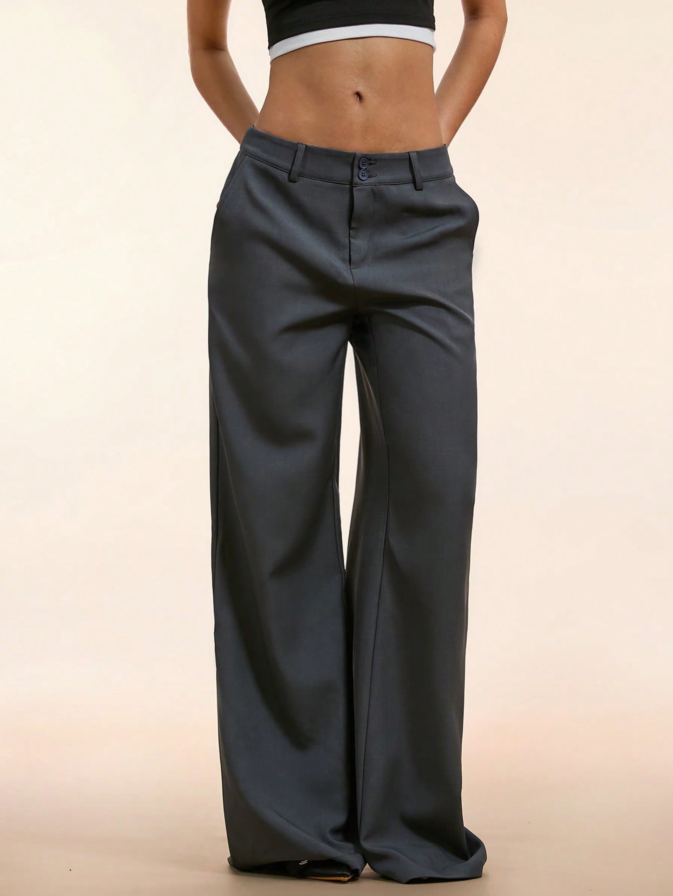 Pantalon costume basse-taille décontracté automne-hiver