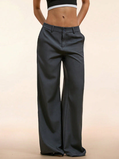 Pantalon costume basse-taille décontracté automne-hiver