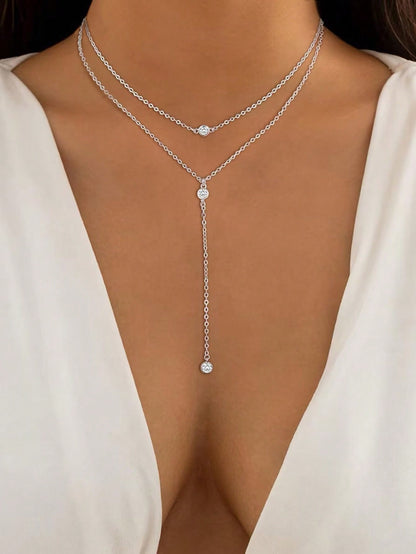 Collier pendentif Y strass pour femmes