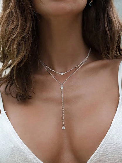 Collier pendentif Y strass pour femmes