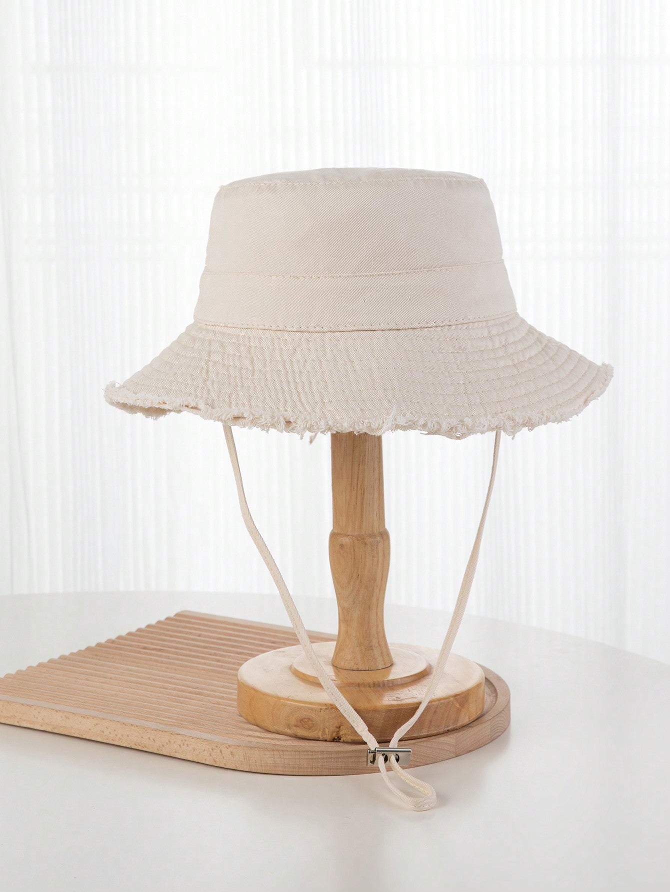 Chapeau de seau unisexe à bords effilochés, protection solaire