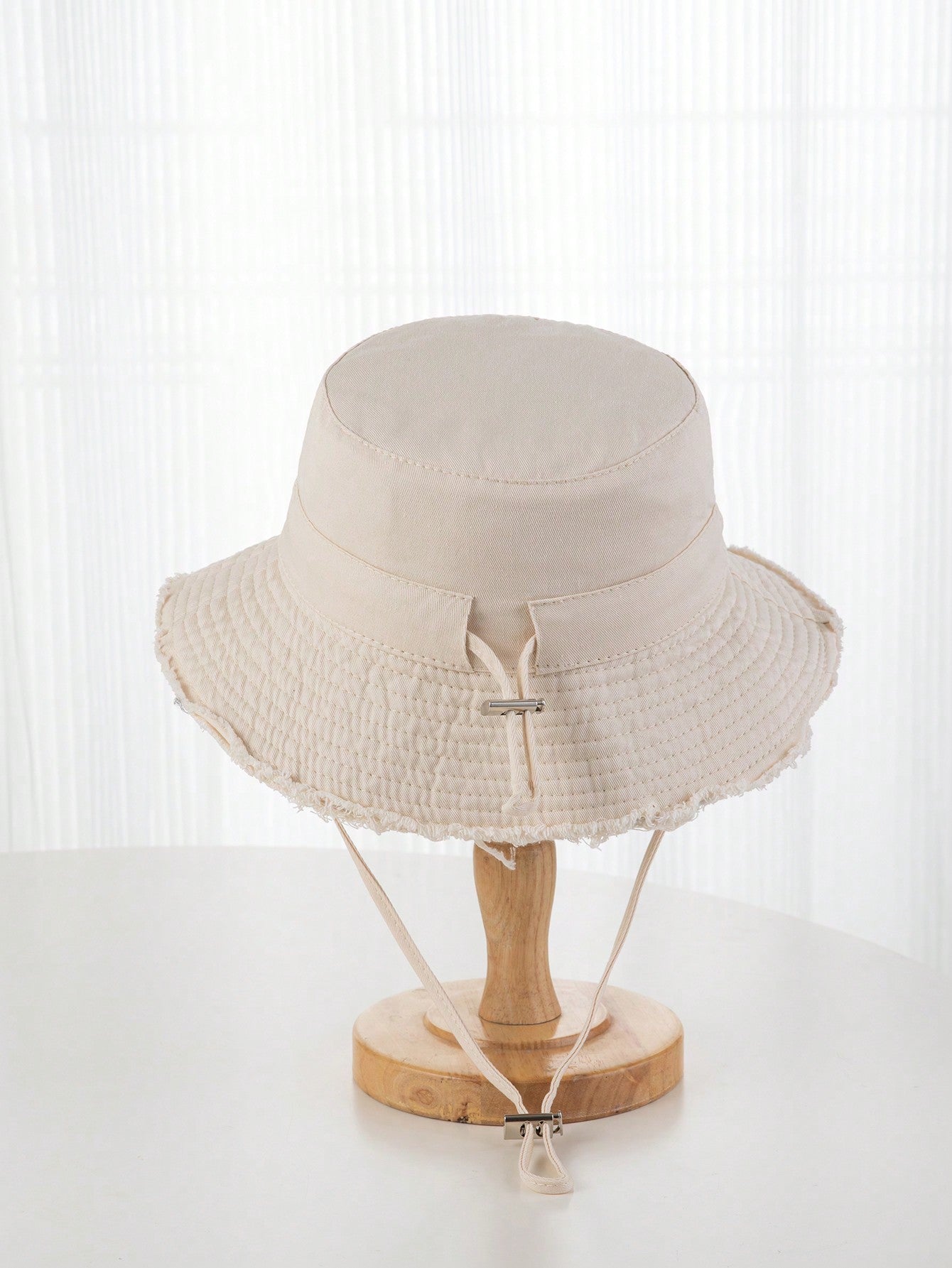Chapeau de seau unisexe à bords effilochés, protection solaire
