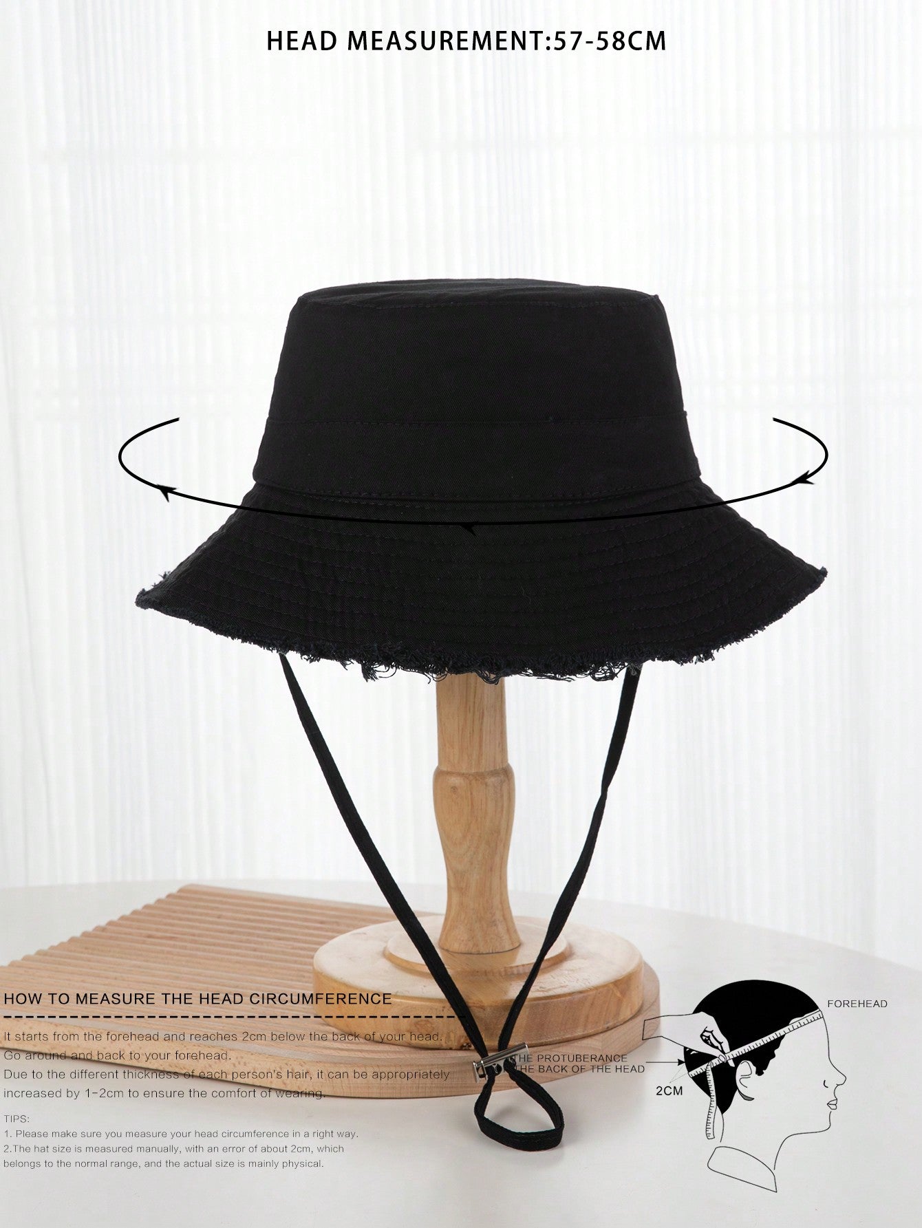 Chapeau de Seau Unisexe Y2K avec Franges