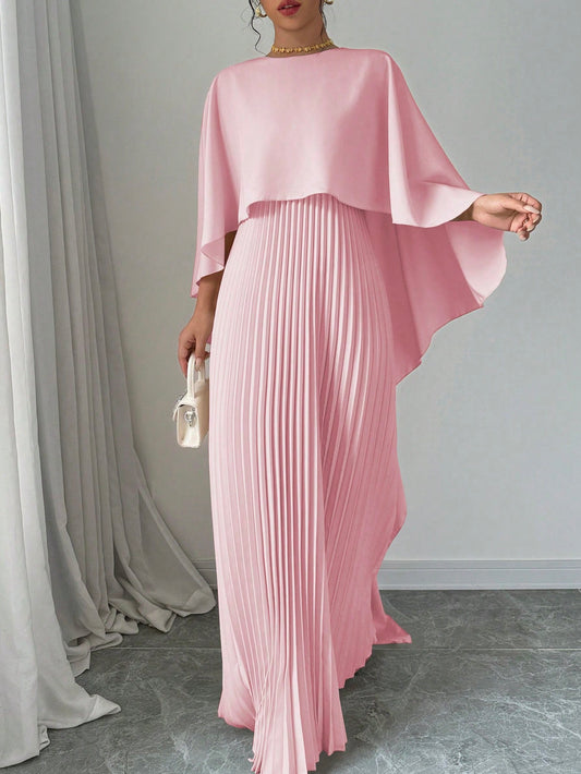 Robe maxi décontractée col châle pour femme