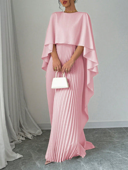 Robe maxi décontractée col châle pour femme