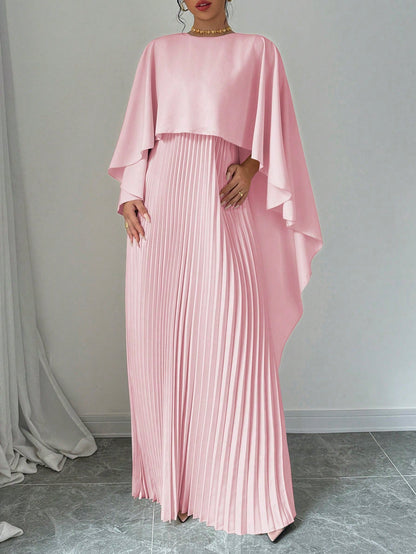 Robe maxi décontractée col châle pour femme