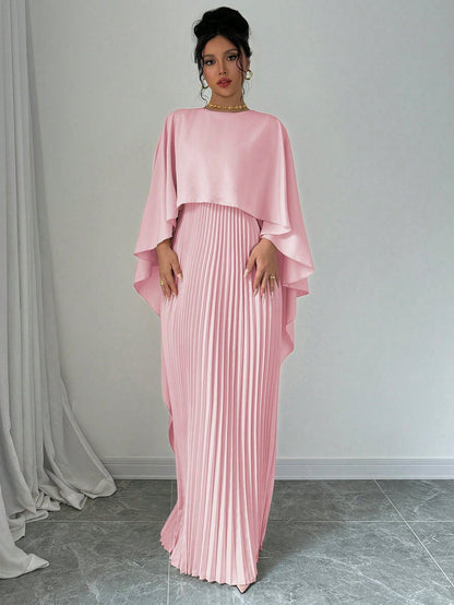Robe maxi décontractée col châle pour femme