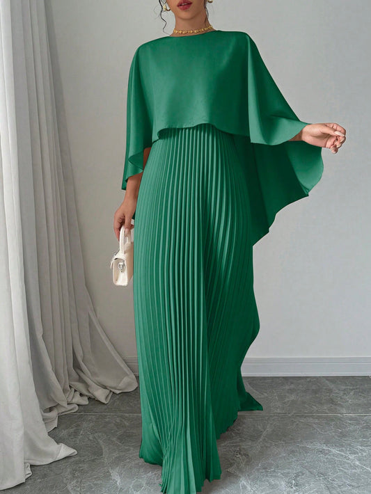 Robe plissée maxi femme unie printemps automne