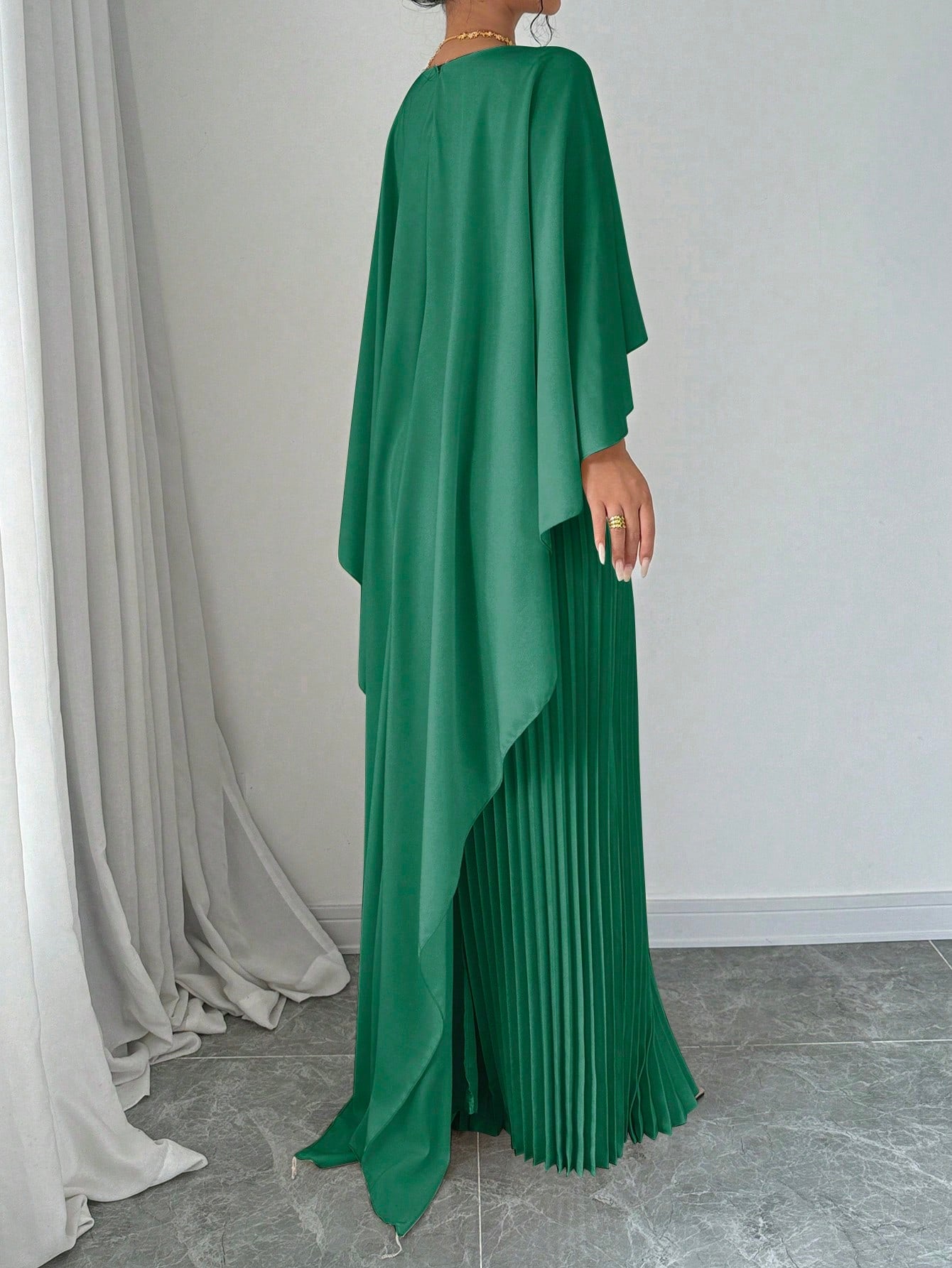Robe plissée maxi femme unie printemps automne