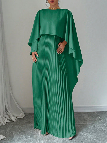 Robe plissée maxi femme unie printemps automne