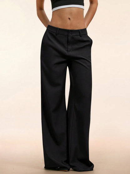 Pantalon évasé taille basse Forever 21