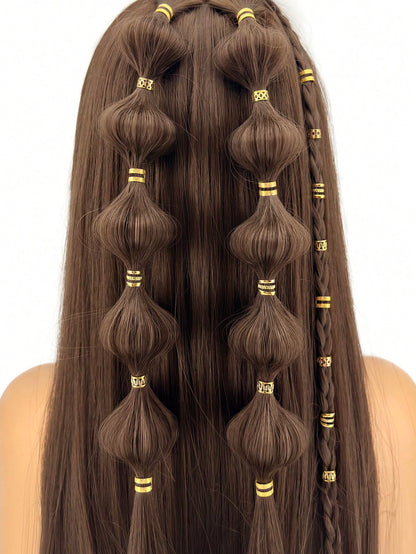 40 Anneaux de Cheveux Réglables en Métal - Mixte