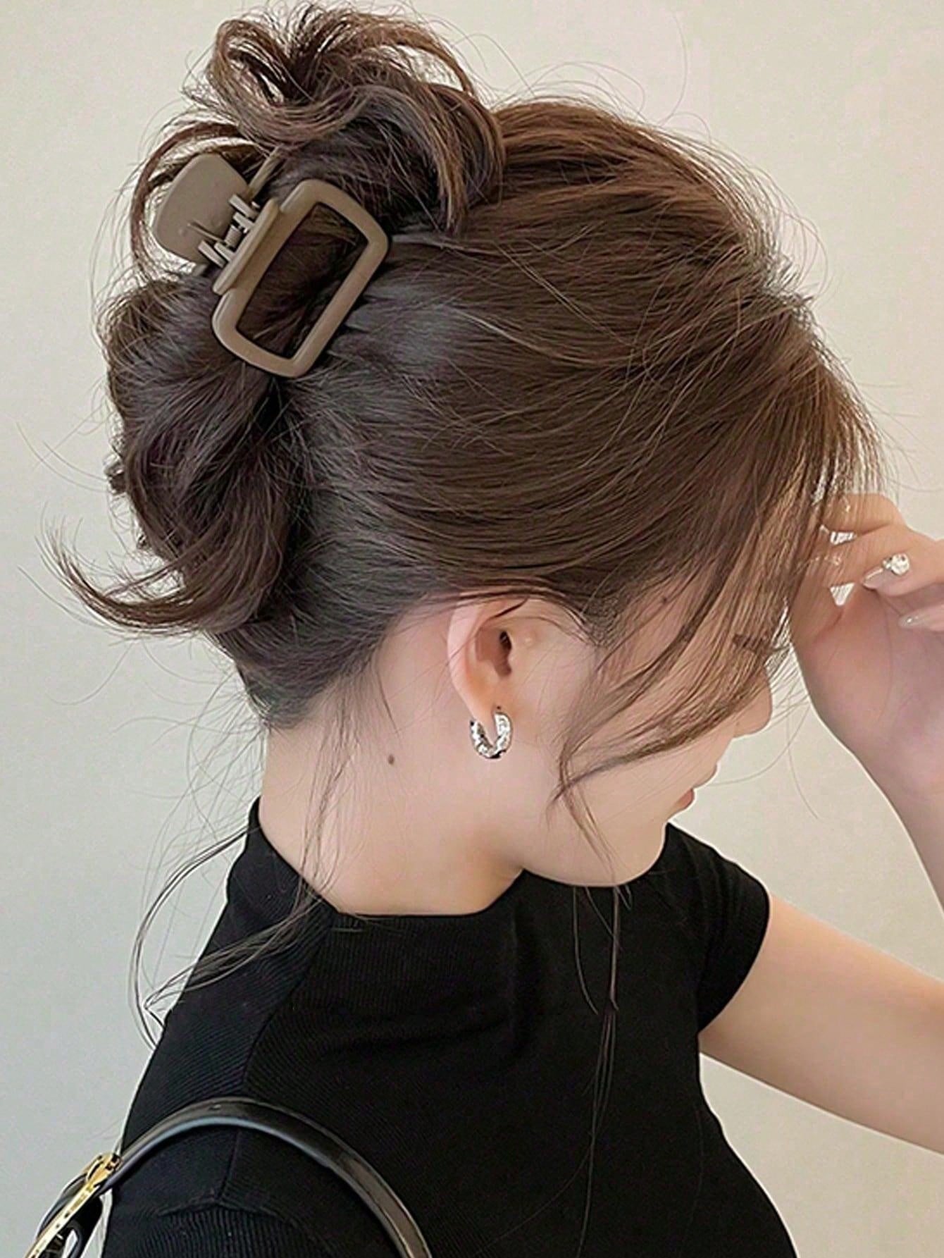 Clips à cheveux 4 pièces - 5 cm - Noir, blanc, marron, kaki
