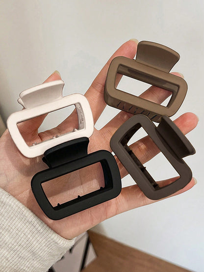Clips à cheveux 4 pièces - 5 cm - Noir, blanc, marron, kaki