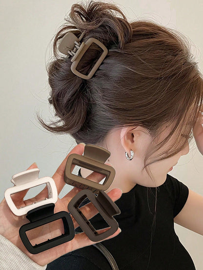 Clips à cheveux 4 pièces - 5 cm - Noir, blanc, marron, kaki