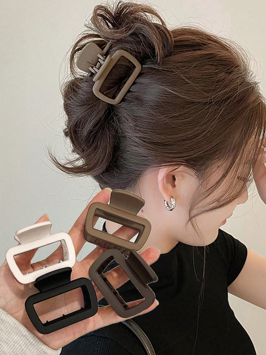 Clips à cheveux 4 pièces - 5 cm - Noir, blanc, marron, kaki